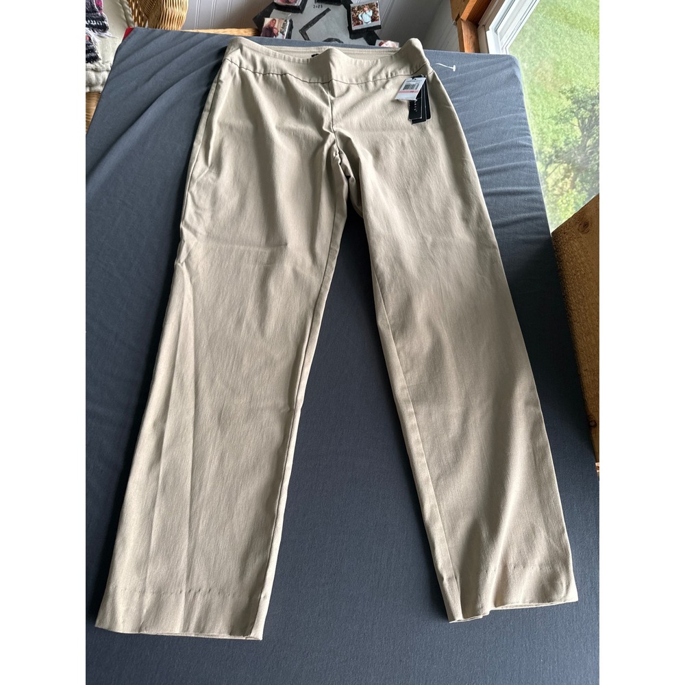Counterparts Womens Pull On Slimming Straight Leg Pants Stone Beige Size 10 NWT